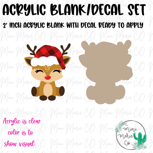 Sitting Reindeer Acrylic Blank/Decal Set