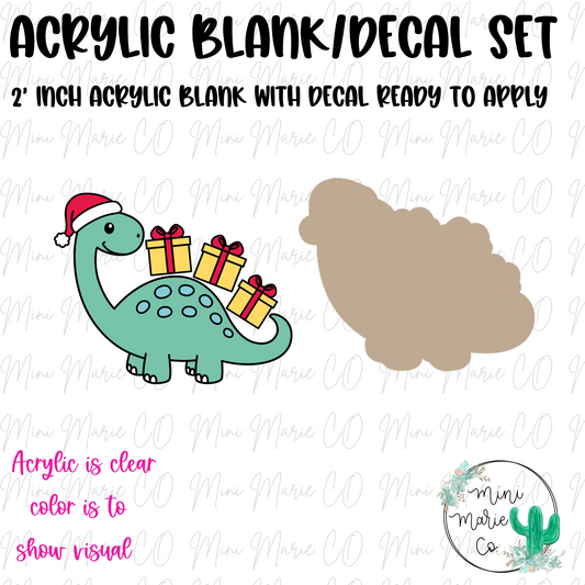 Christmas Dino with Presents Acrylic Blank/Decal Set