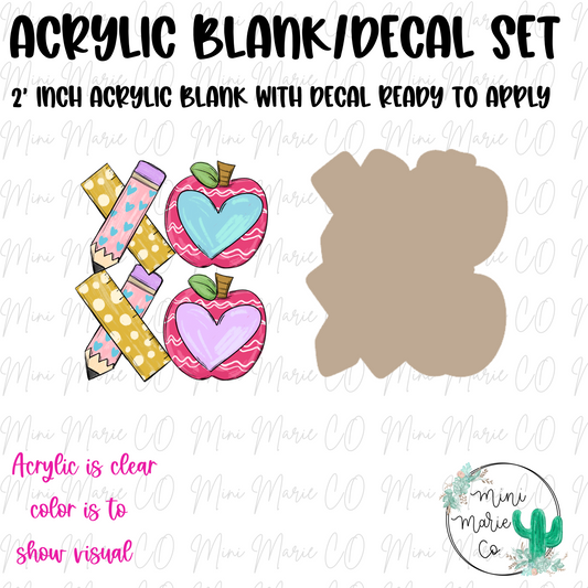 XOXO Teacher Acrylic Blank/Decal Set