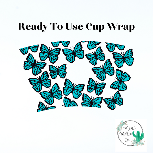 Butterly 24oz With Hole Cold Cup Wrap