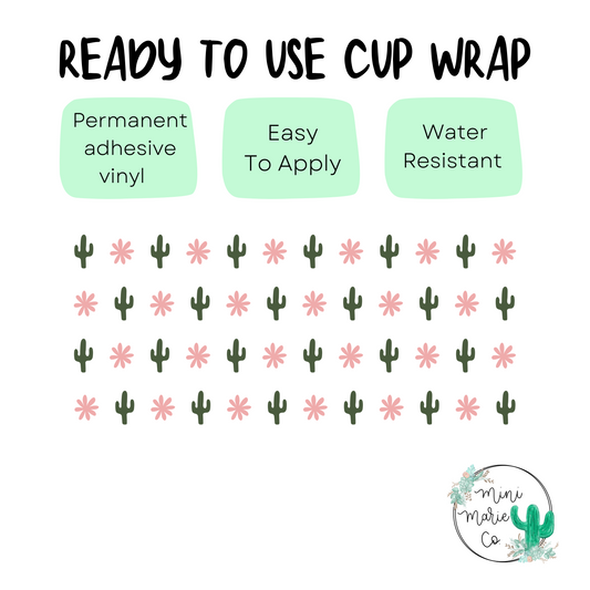 Mini Cactuses Libbey Glass Wrap 16oz
