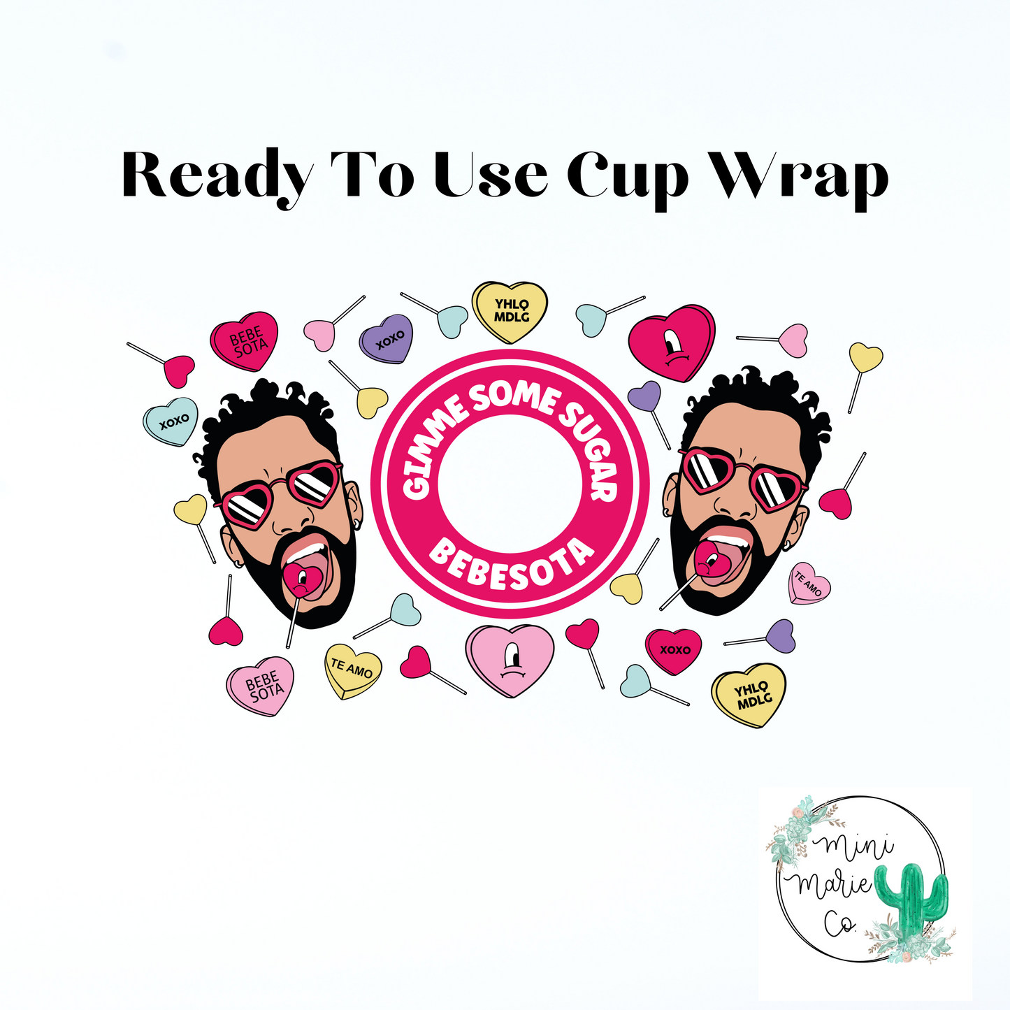 Gimme Sugar 24oz With Hole Cold Cup Wrap