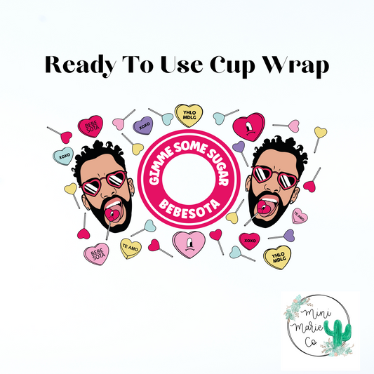 Gimme Sugar 24oz With Hole Cold Cup Wrap