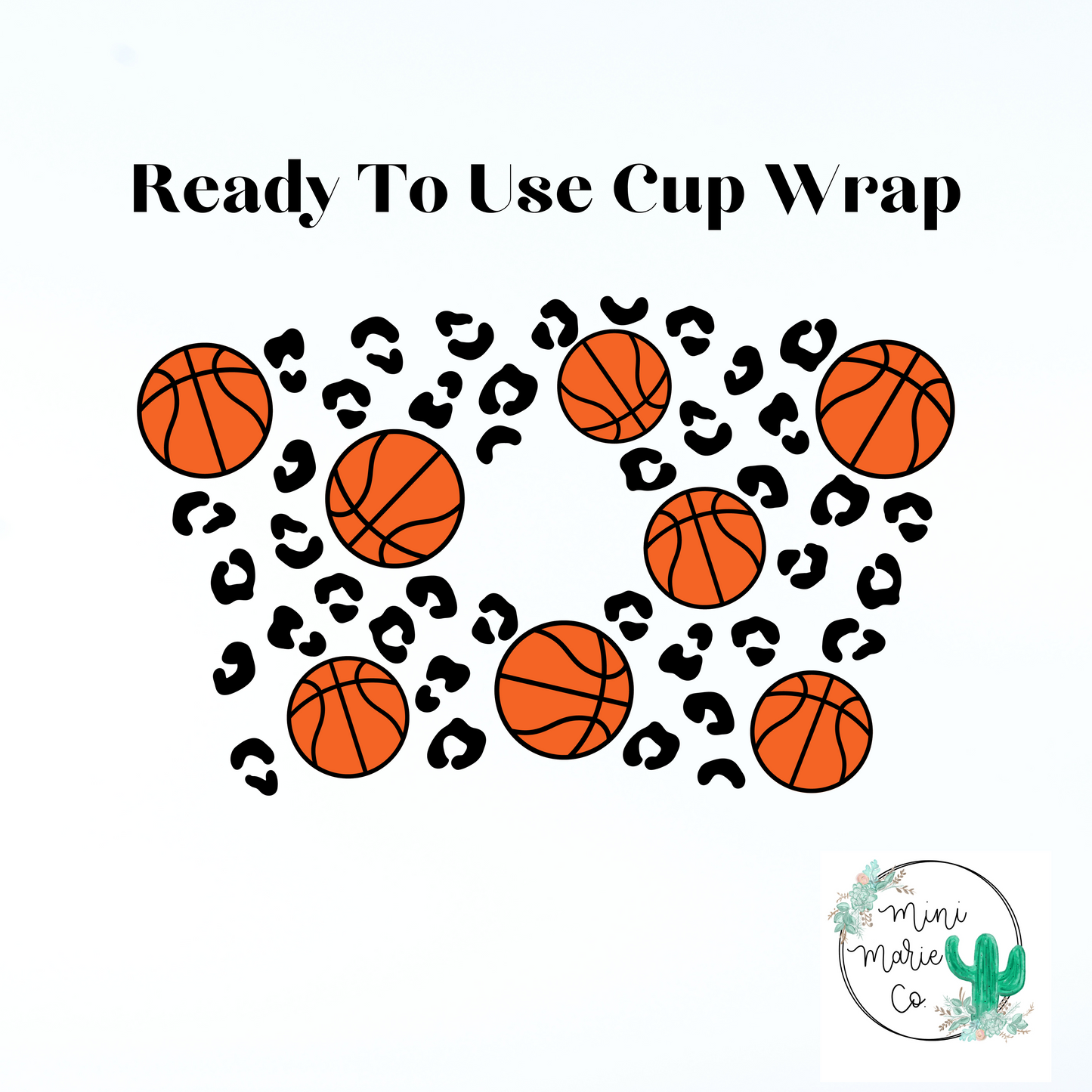 Basketball 24oz With Hole Cold Cup Wrap