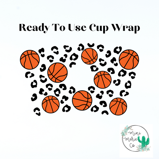 Basketball 24oz With Hole Cold Cup Wrap