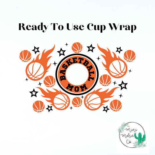 Basketball Mom 24oz With Hole Cold Cup Wrap