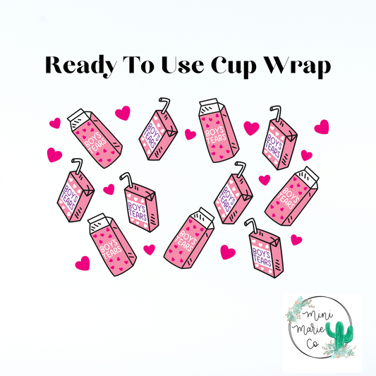 Boy Tears 24oz With Hole Cold Cup Wrap