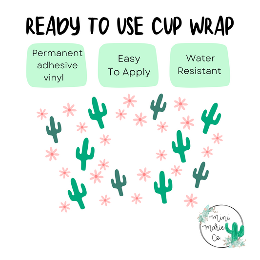 Cactus 24oz With Hole Cold Cup Wrap