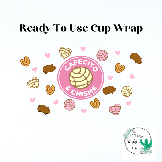 Cafecito y Chisme 24oz NO Hole Cold Cup Wrap