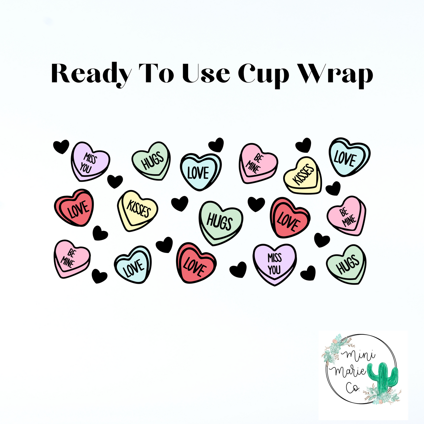 Candy Hearts 16oz Libbey Glass Wrap