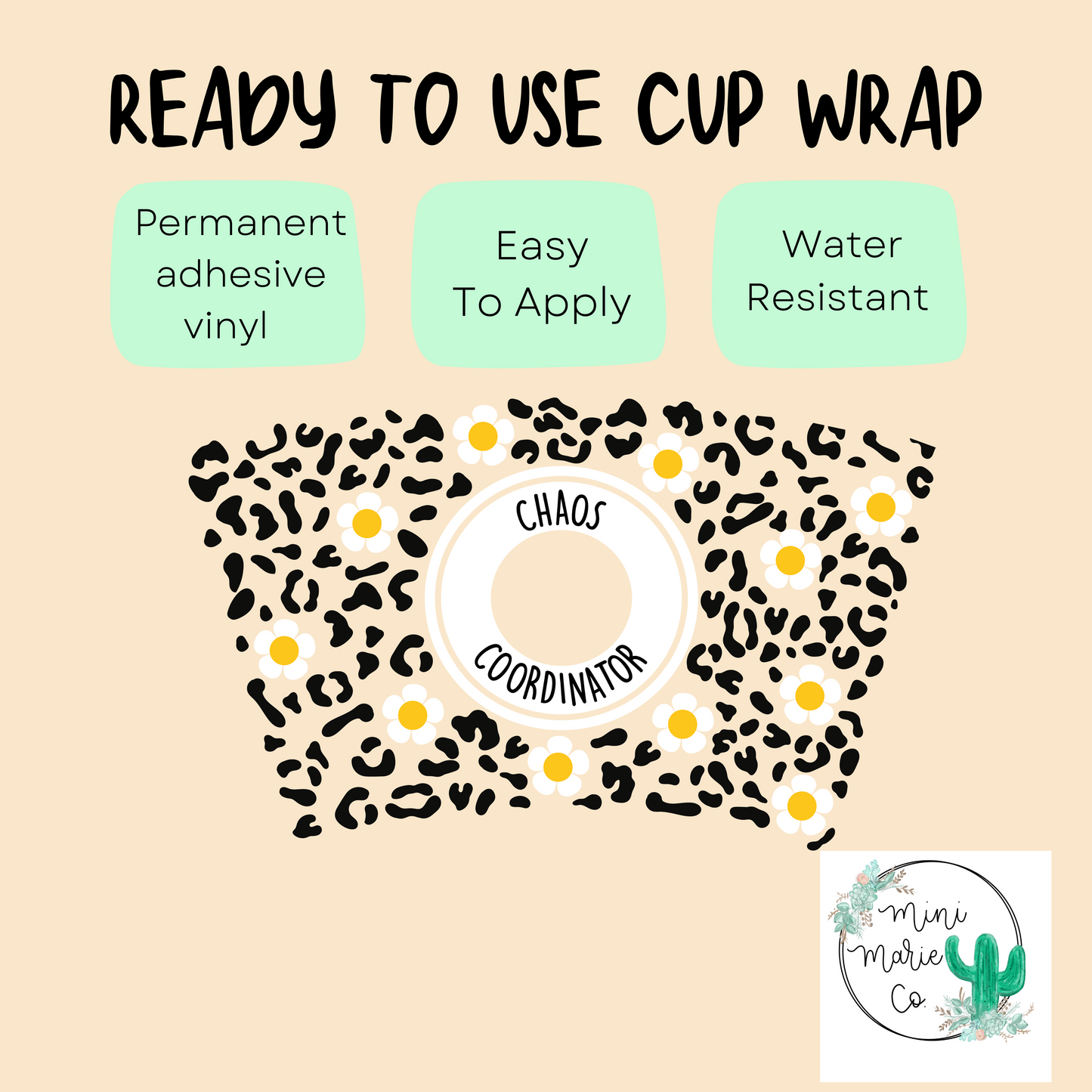 Chaos Coordinator 24oz NO Hole Cold Cup Wrap