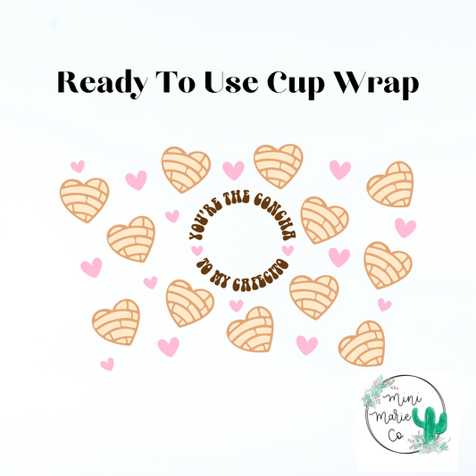 Concha to Cafecito 24oz With Hole Cold Cup Wrap