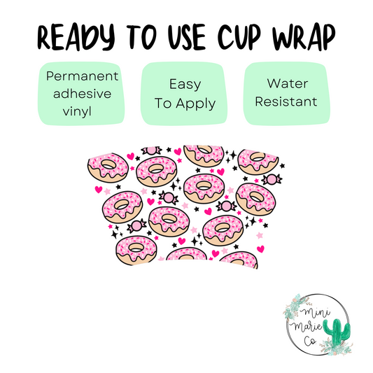 Donuts 24oz NO  Hole Cold Cup Wrap