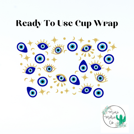 Evil Eye 24oz With Hole Cold Cup Wrap
