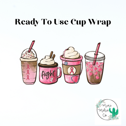 Fight Breast Cancer Awareness Glass Wrap
