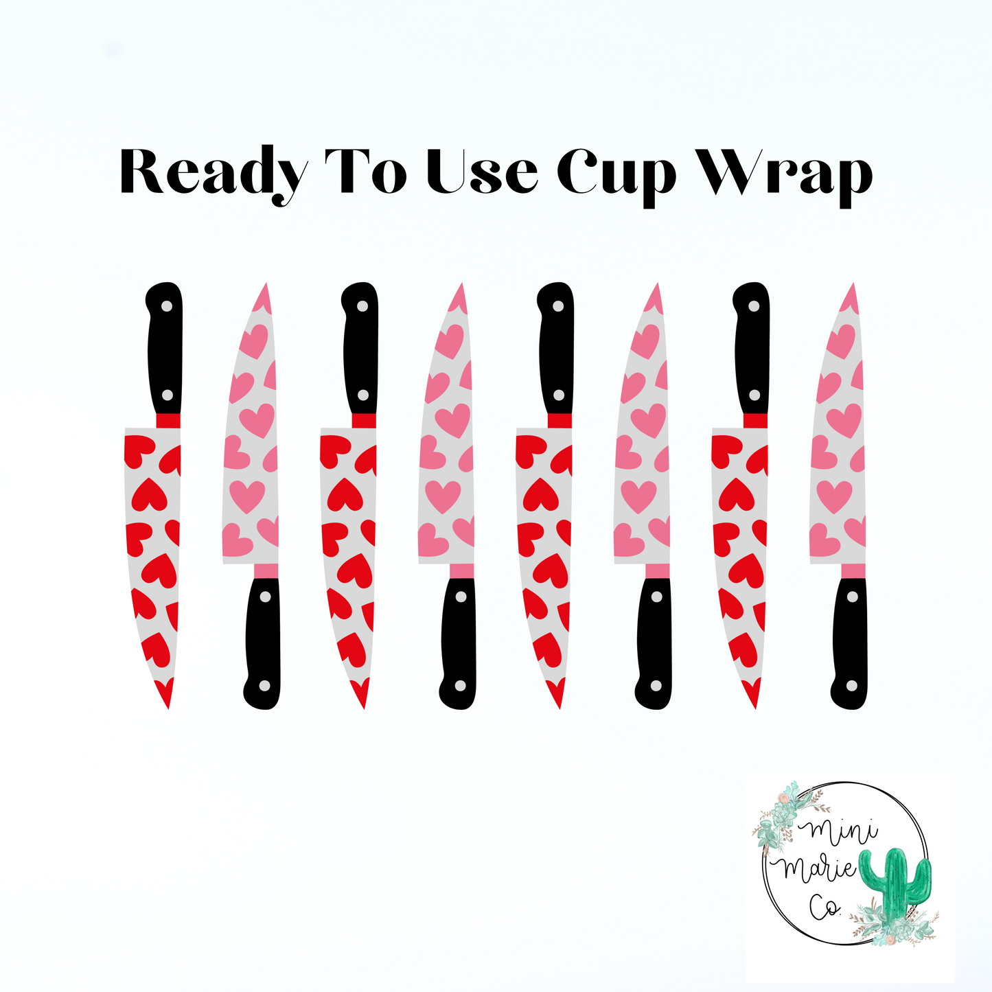 Knife Hearts 16oz Libbey Glass Wrap