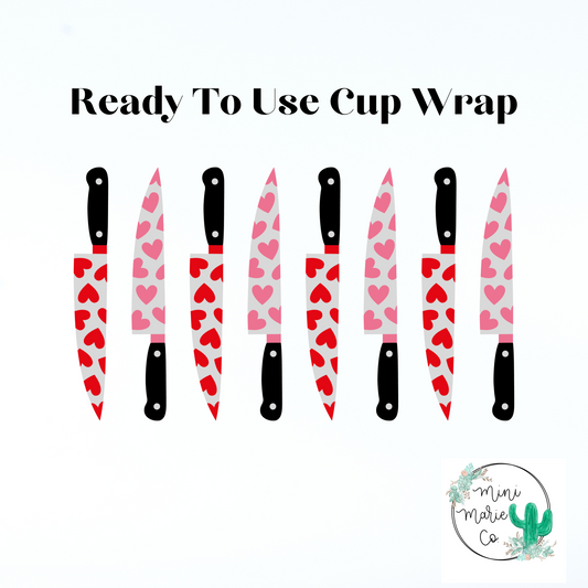 Knife Hearts 16oz Libbey Glass Wrap