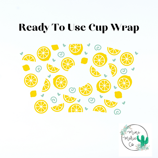 Lemon 24oz With Hole Cold Cup Wrap