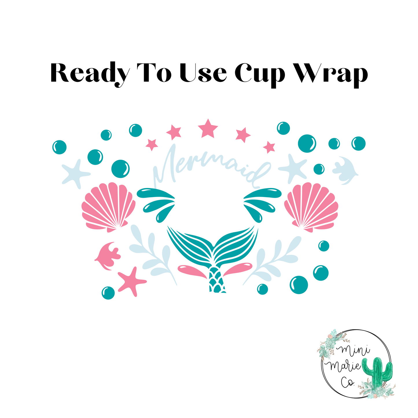 Mermaid 24oz With Hole Cold Cup Wrap