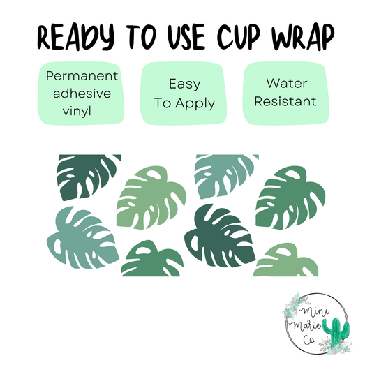 Monstera 16oz Libbey Glass Wrap