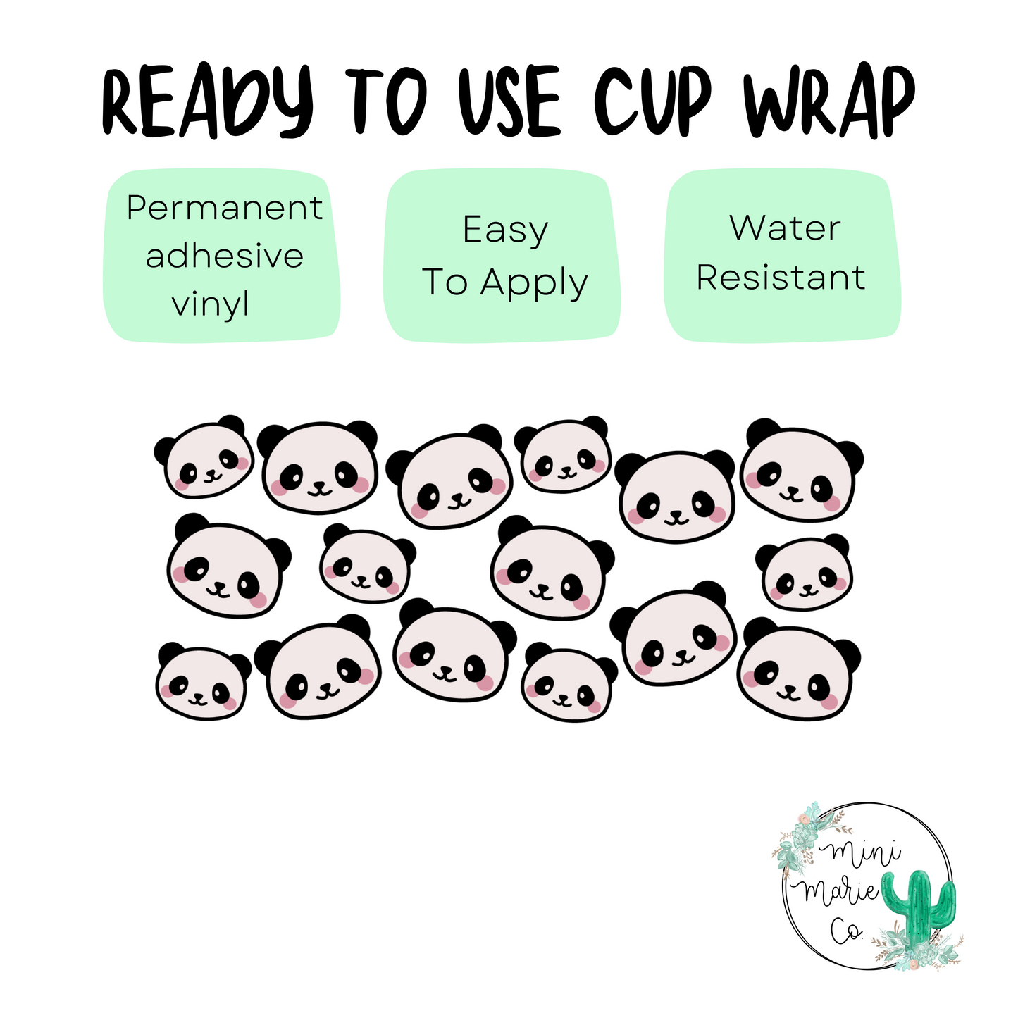 Panda 16 ounce cup wrap