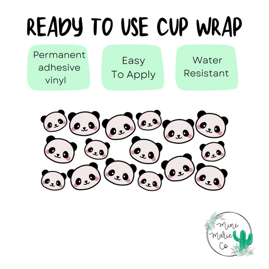 Panda 16 ounce cup wrap