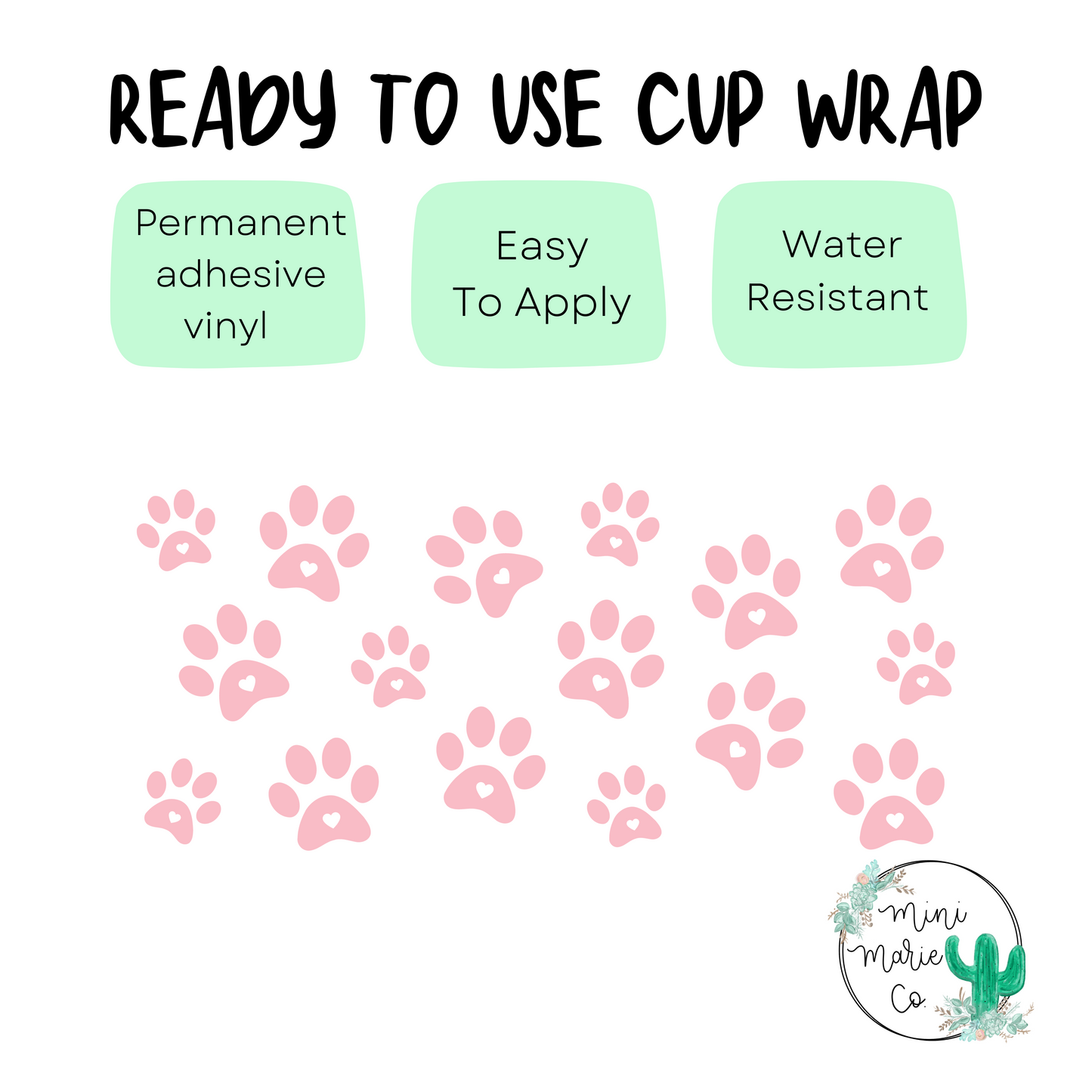 Paw Print 16oz Libbey Glass Wrap