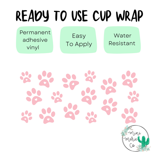 Paw Print 16oz Libbey Glass Wrap