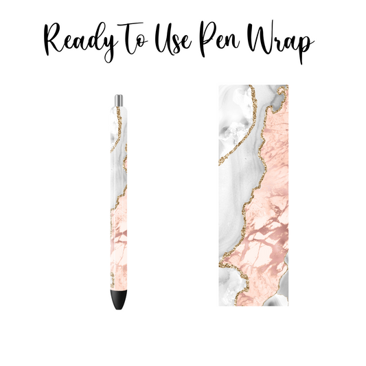 Pink Marble Pen Wrap