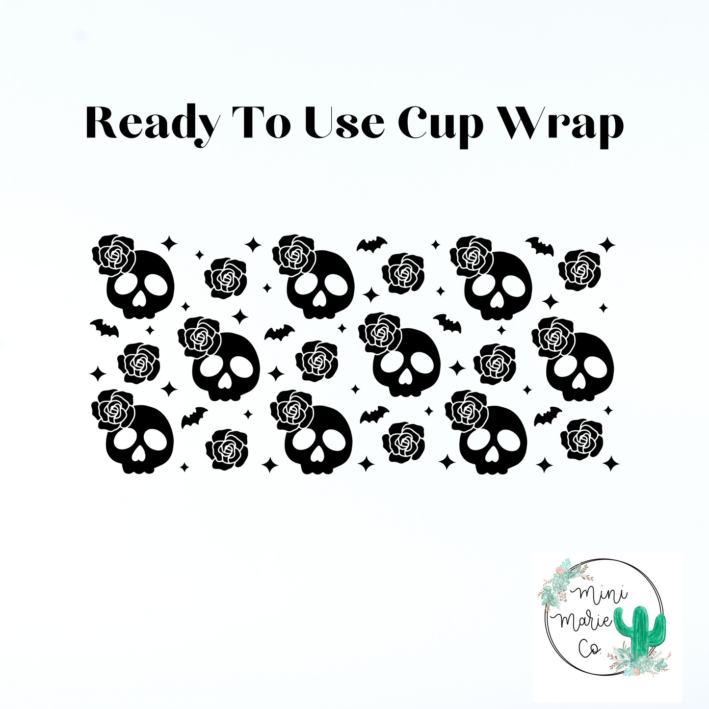 Black Rose Skull 16oz Libbey Glass Wrap