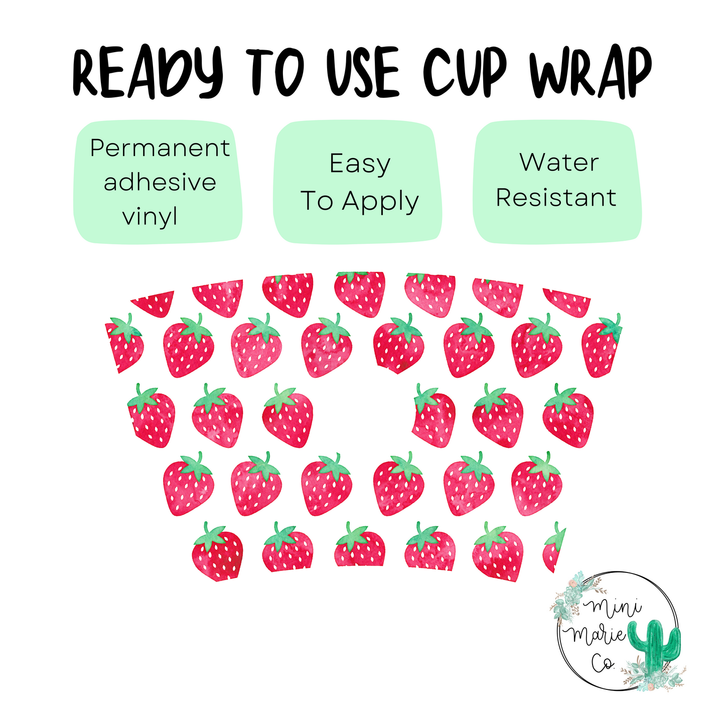Strawberry 24oz Cold Cup Wrap