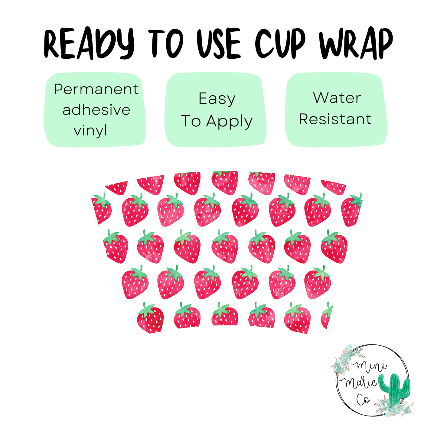 Strawberry 24oz Cold Cup Wrap