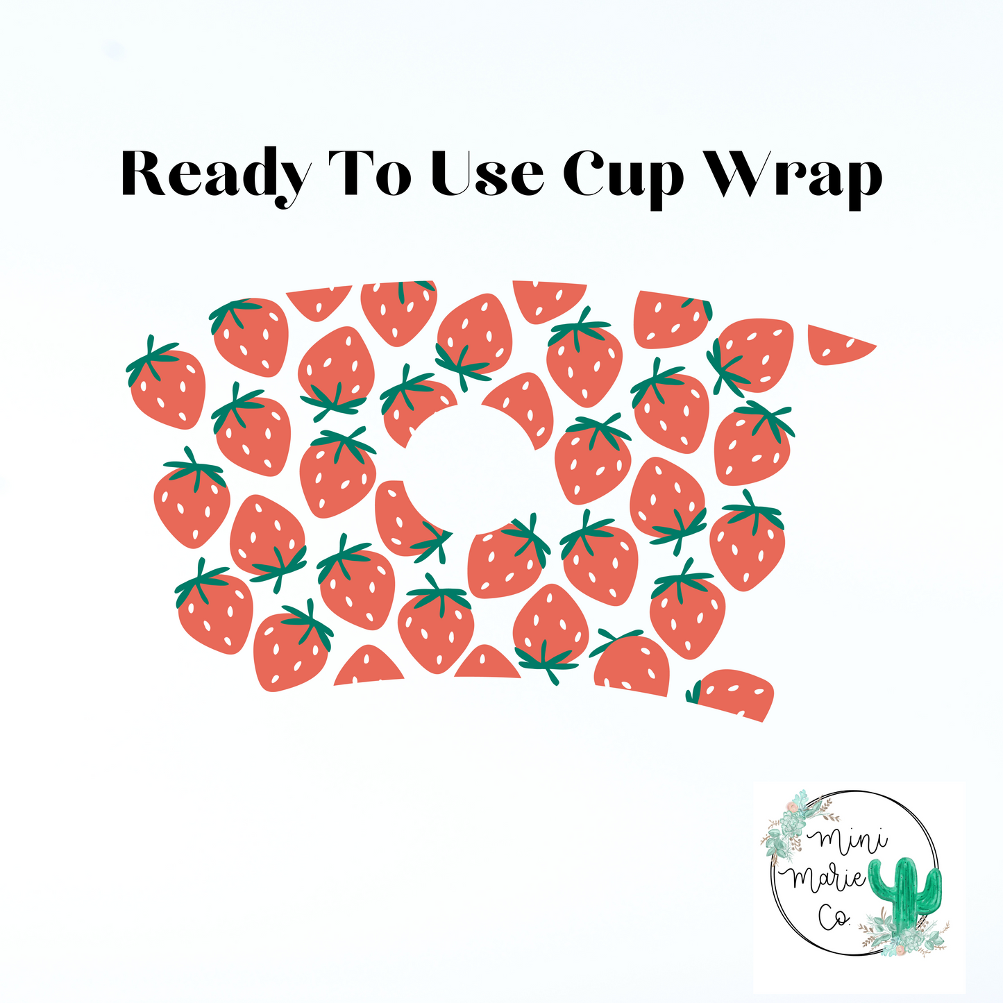 Strawberry 24oz With Hole Cold Cup Wrap