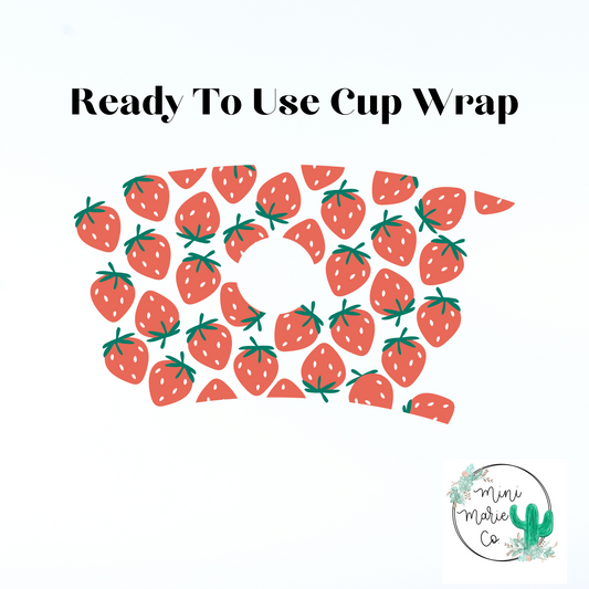 Strawberry 24oz With Hole Cold Cup Wrap
