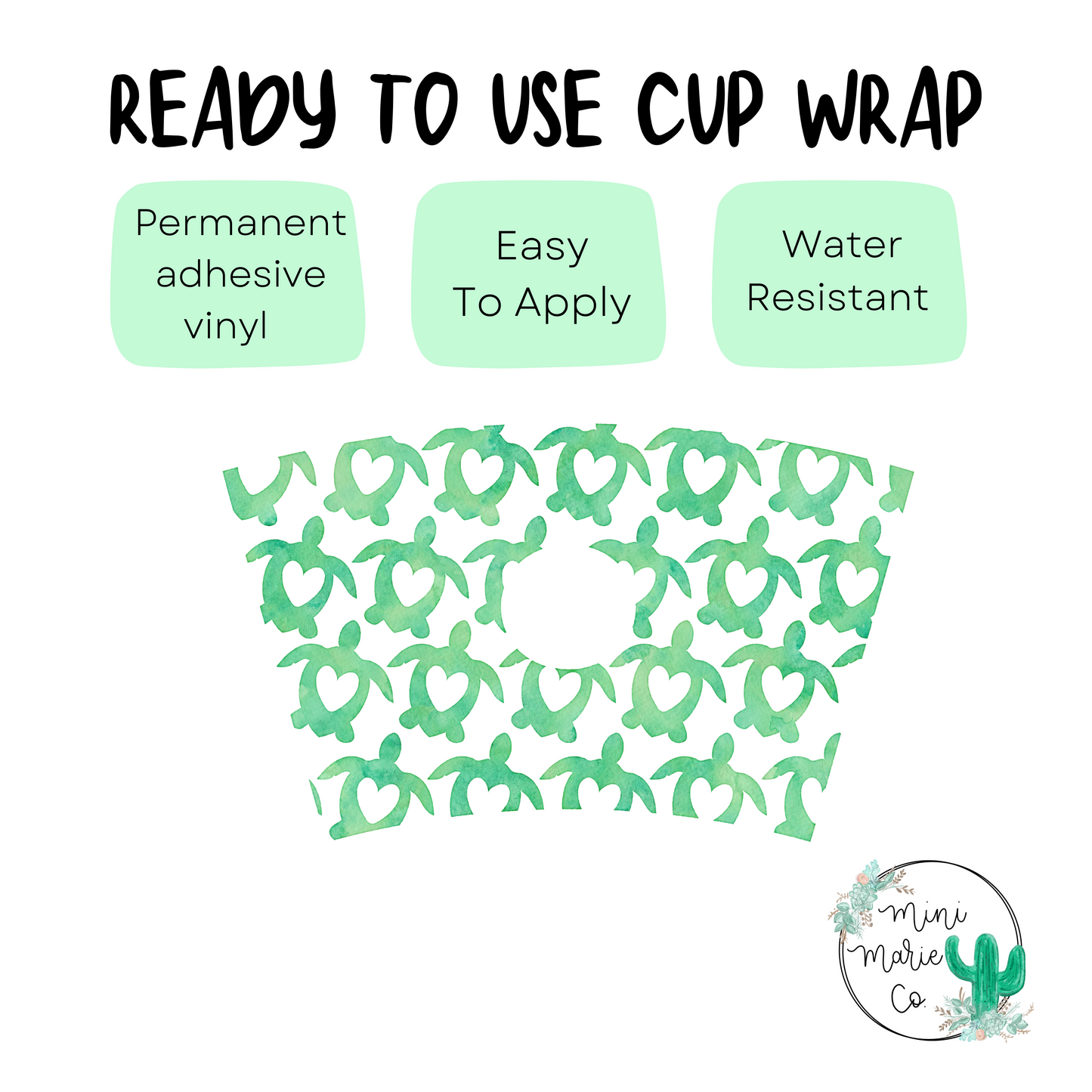 Turtle 24oz Cold Cup Wrap