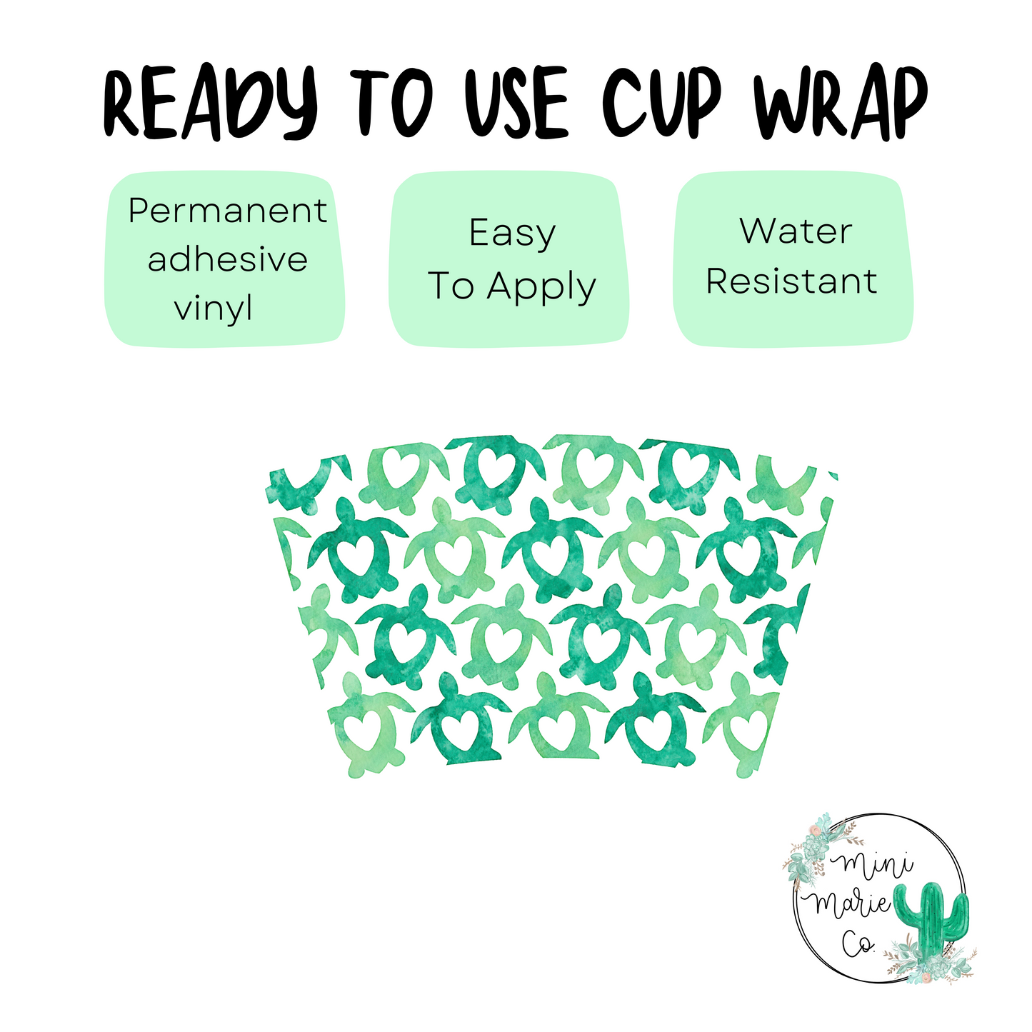 Turtle 24oz Cold Cup Wrap